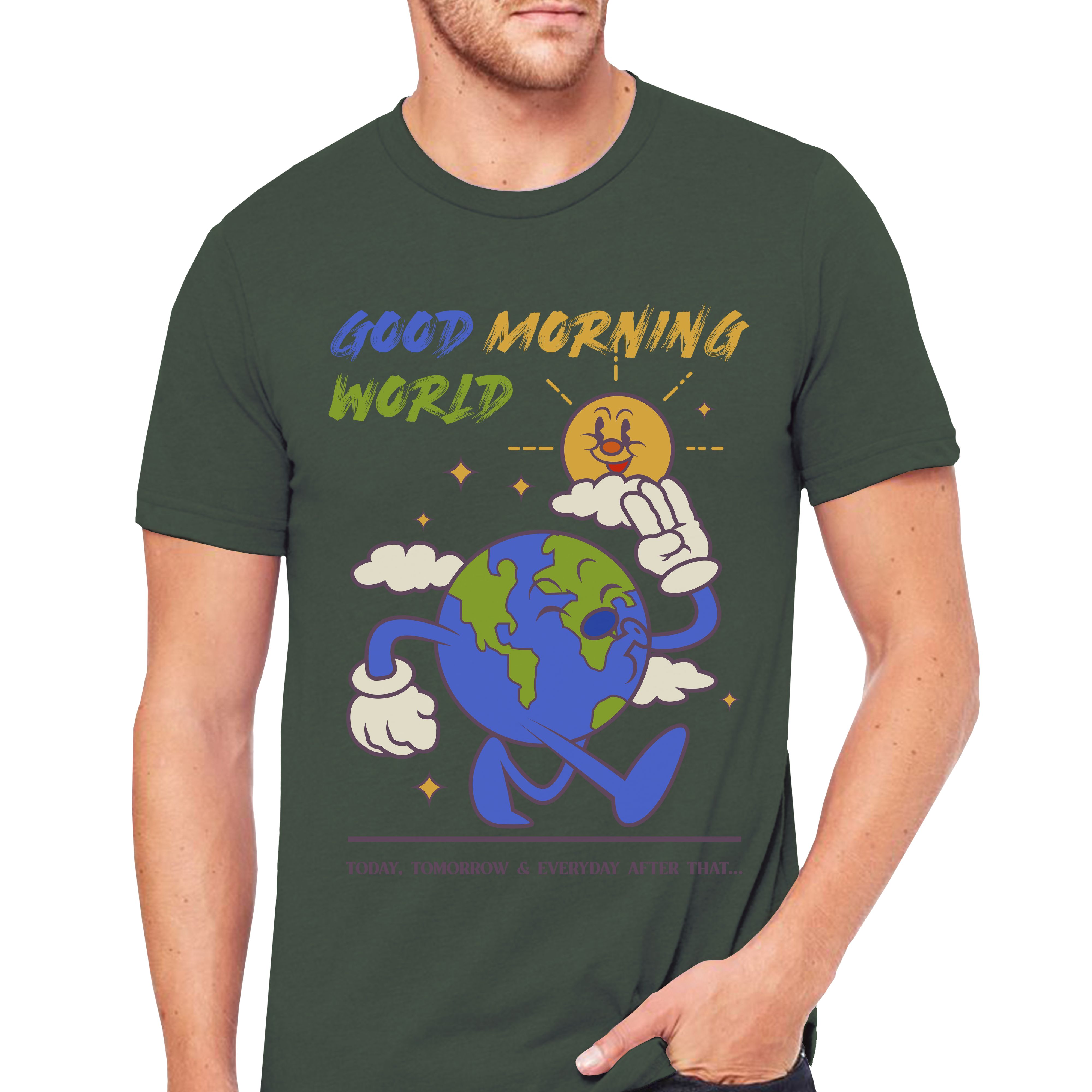 Good Morning World Gym Workout Empowering T-Shirts - Cuztom Threadz