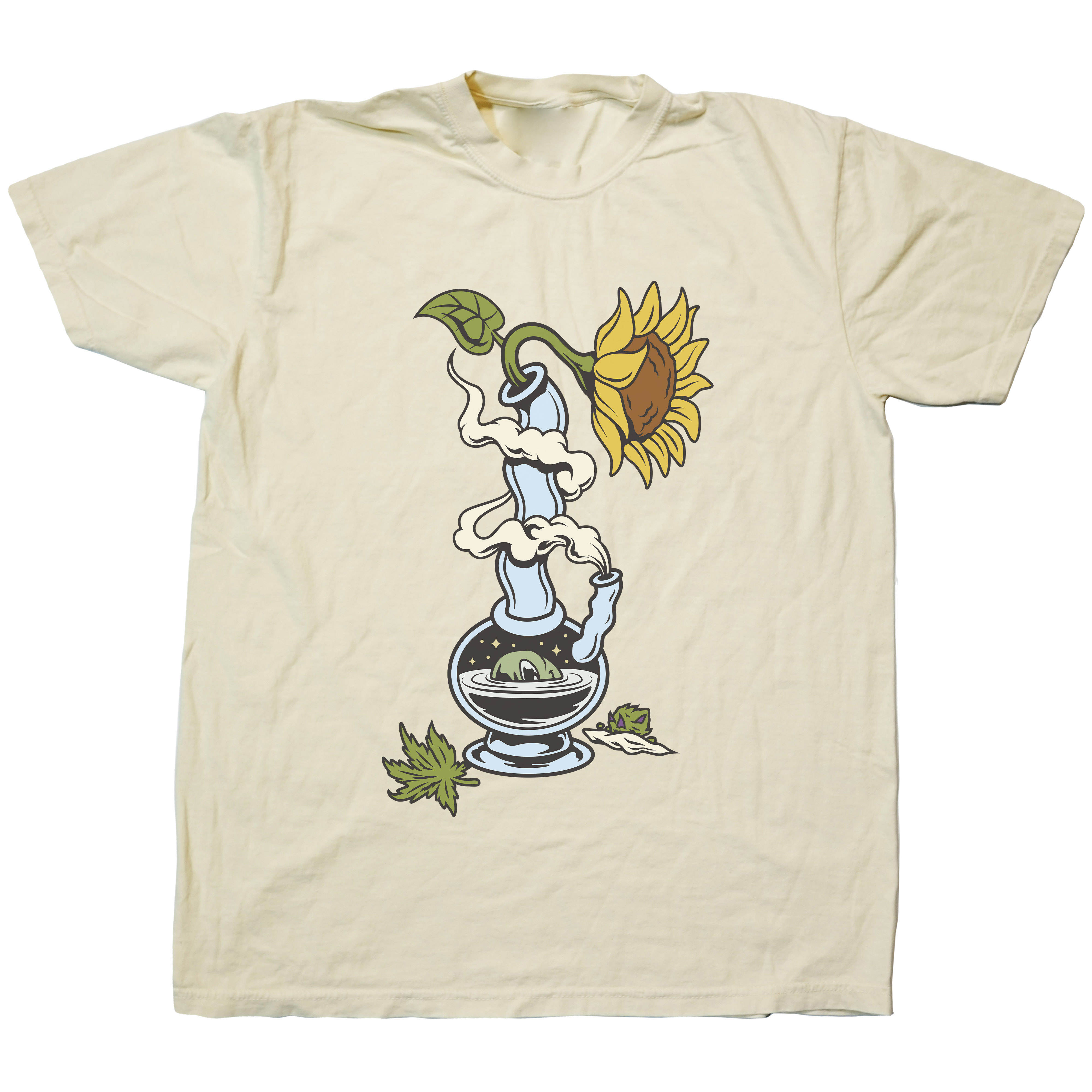 Bong Sunflower Classic Graphic T-Shirts - Cuztom Threadz
